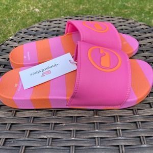 NWT Vineyard Vines Girl's Color Block Beach Pool Slide in Paradise Punch (5/6)